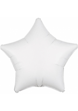 Balon foliowy metalik biały gwiazda 48cm