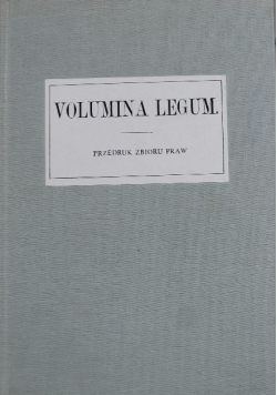 Volumina legum Tom V Reprint z 1860 r.