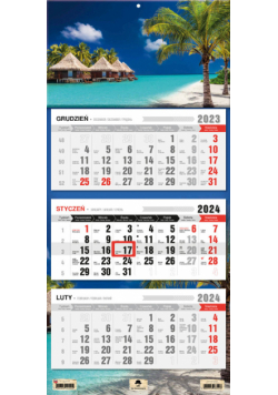 Kalendarz 2024 trójdzielny Tropiki KT-1 v48