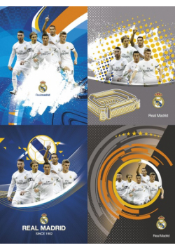 Zeszyt A5 w trzy linie 16 kartek Real Madrid 2 20 sztuk mix