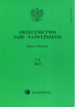 Orzecznictwo Sądu Najwyższego Izba Cywilna 7-8/2013