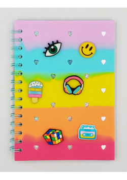Notatnik 80 kartek w kratkę z wpinkami Multicolor