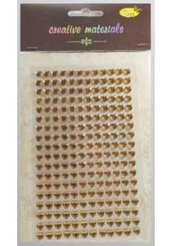 Stiker z kryształkami Serca cappucino 6mm 216szt