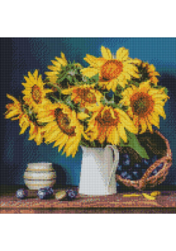 Diamentowa mozaika - Jasne słoneczniki 40x40cm