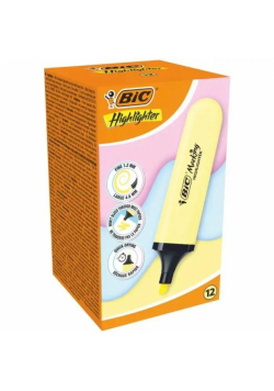 Zakreślacz Highlighter żółty pastel (12szt) BIC