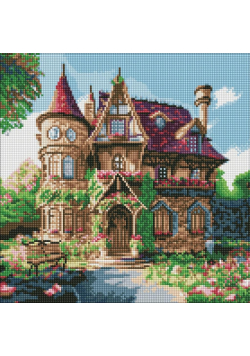 Diamentowa mozaika - Przytulny pałacyk 40x40cm