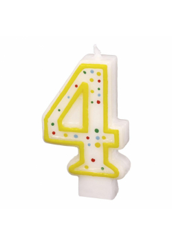 Świeczka cyferka 4 kropki 7,3cm