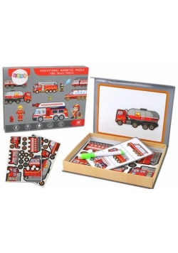 Puzzle magnetyczne z motywem wozów strażackich