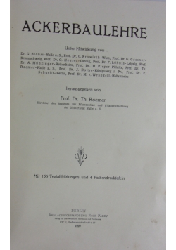 Handbuch der Landwirtschaft - Ackerbaulehre, 1929r.