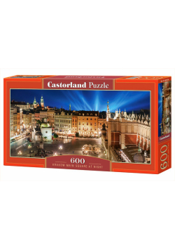 Puzzle 600 Panoramiczne:Krakow Main Square at Night