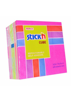 Notes samoprzylepny 76x76mm różowo-żółty 400 kartek