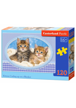 Puzzle Kittens Curling up on a  Blanket 120