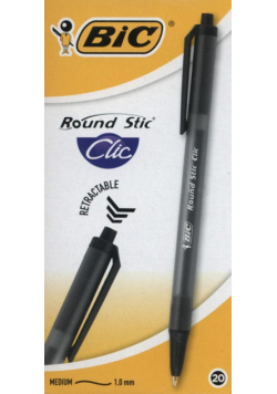 Round Stic Clic czarny pudełko 20 sztuk