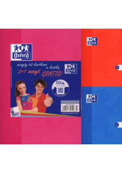 Zeszyt A5 Oxford w kratkę 60 kartek 2+1 gratis mix