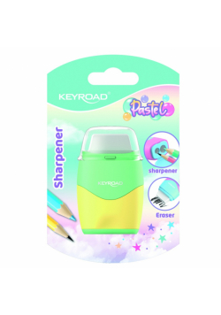 Temperówka plastikowa z gumką KEYROAD pastel