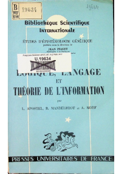 Logique langage et theorie de l information