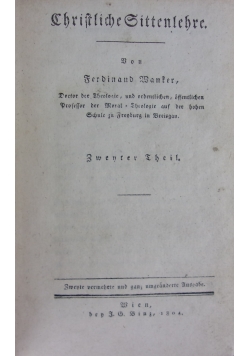 Christliche Sittenlehre. Zweiter Theil.  1804 r.