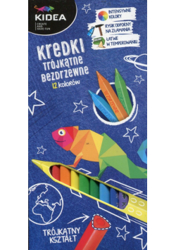 Kredki trójkątne Kidea bezdrzewne 12 kolorów