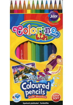 Kredki akwarelowe + pędzelek Colorino Kids 12 sztuk