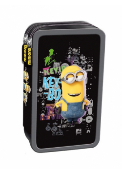 Piórnik podwójny z wyposażeniem Minionki czarny