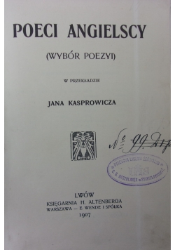 Poeci Angielscy , 1907 r.