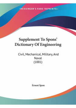 Supplement To Spons' Dictionary Of Engineering