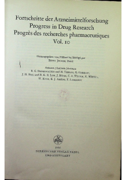 Progress in drug research 10