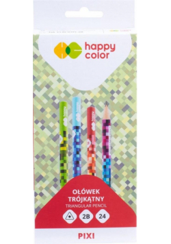 Ołówek trójkątny 2B Pixi (24szt) HAPPY COLOR