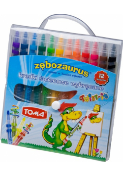 Kredki świecowe wykręcane Twist-it Zębozaurus 12 kolorów