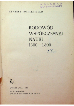 Rodowód Współczesnej Nauki 1300 1800