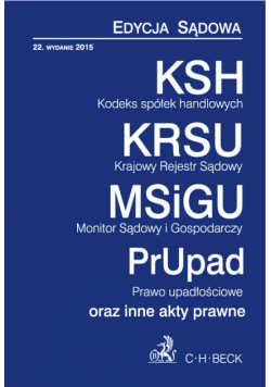 Kodeks spółek handlowych, Krajowy Rejestr Sądowy, Monitor Sądowy i gospodarczy, Prawo upadłościowe