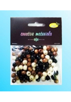 Koraliki drewniane naturalny mix ok 26g ok150szt