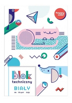 Blok techniczny biały A4/10K HAPPY COLOR