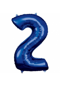Balon foliowy cyfra 2 niebieska 57x86cm