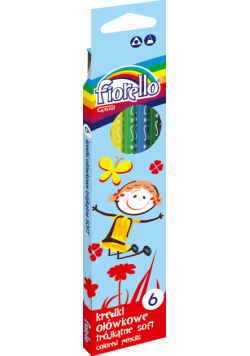 Kredki ołówkowe trójkątne Super Soft 6 kol.