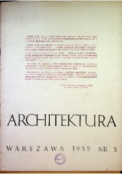 Architektura Nr 5 / 1952