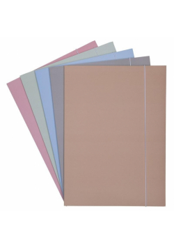 Teczka z gumką soft touch pastelowa MIX
