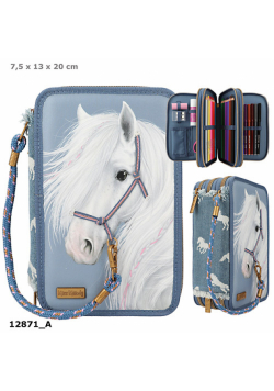 Piórnik 3-komorowy z wyposażeniem Miss Melody Denim 12871A