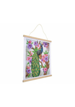 Plakat 35x45cm z mozaiką diamentową Paw i piwonia