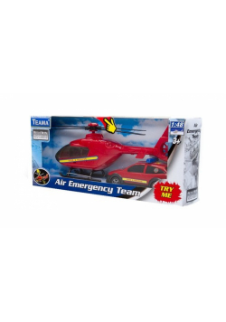 Helikopter i samochód Straży Pożarnej z dźwiękiem czerwony 1:48