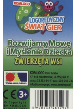 Karty Rozwijamy mowę i myślenie dziecka Zwierzęta wsi