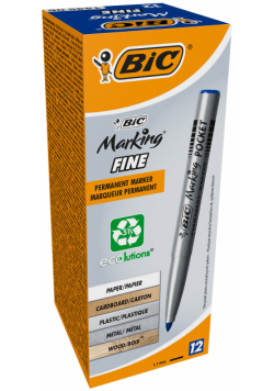 Marker pernamentny niebieski BIC Marking Fine Pocket ECOlutions 12 szt