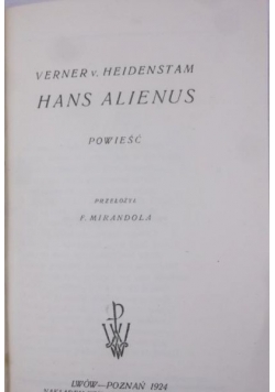 Hans Alienus, 1924 r.