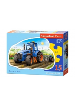 Puzzle 15 konturowe Tractor at work CASTOR, Nowa