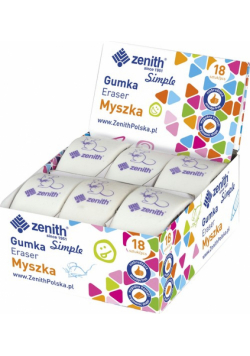 Gumka myszka Zenith 18 sztuk