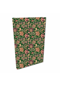 Notes A5 kratka Soft Touch Paisley Kwiaty green
