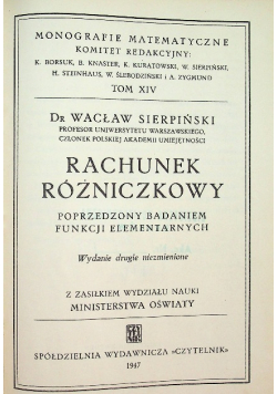 Rachunek różniczkowy 1947 r.