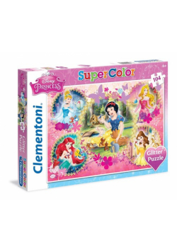 Puzzle SuperColor Glitter Księżniczki 104