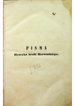 Rzewuski Pisma 1851 r.