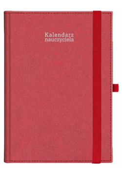 Kalendarz naucz. 2024/2025 A5 tyg. gumka czerwony